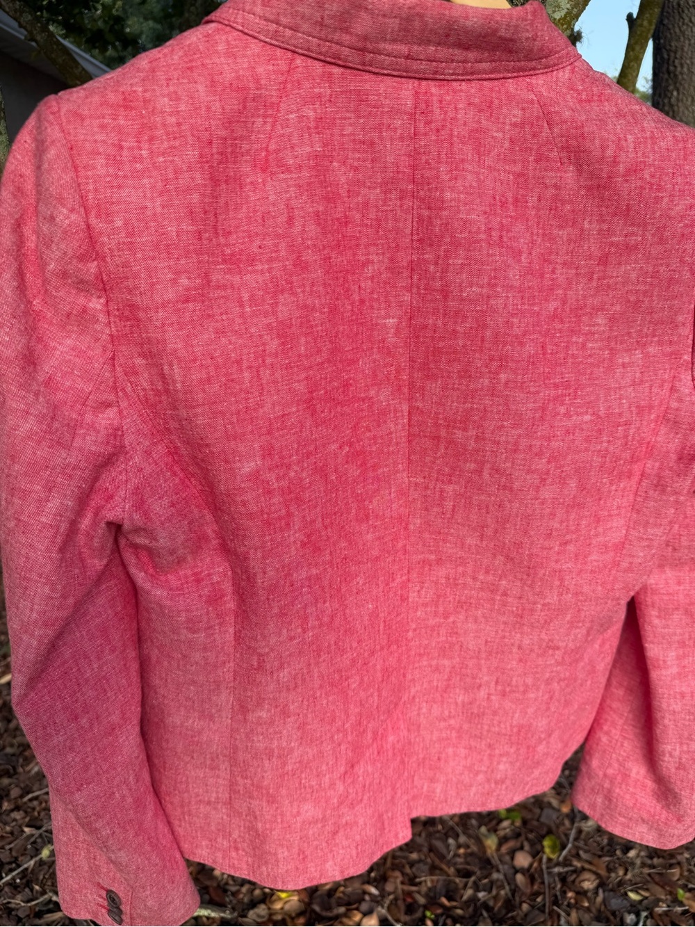 J.Crew Schoolboy Blazer in Linen-Cotton Heathered Red/Pink Women’s 10 - Picture 6 of 10